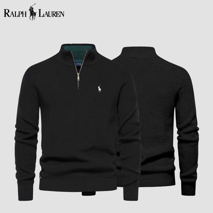 𝑅𝐿 Classic Knit Quarter-Zip Sweater